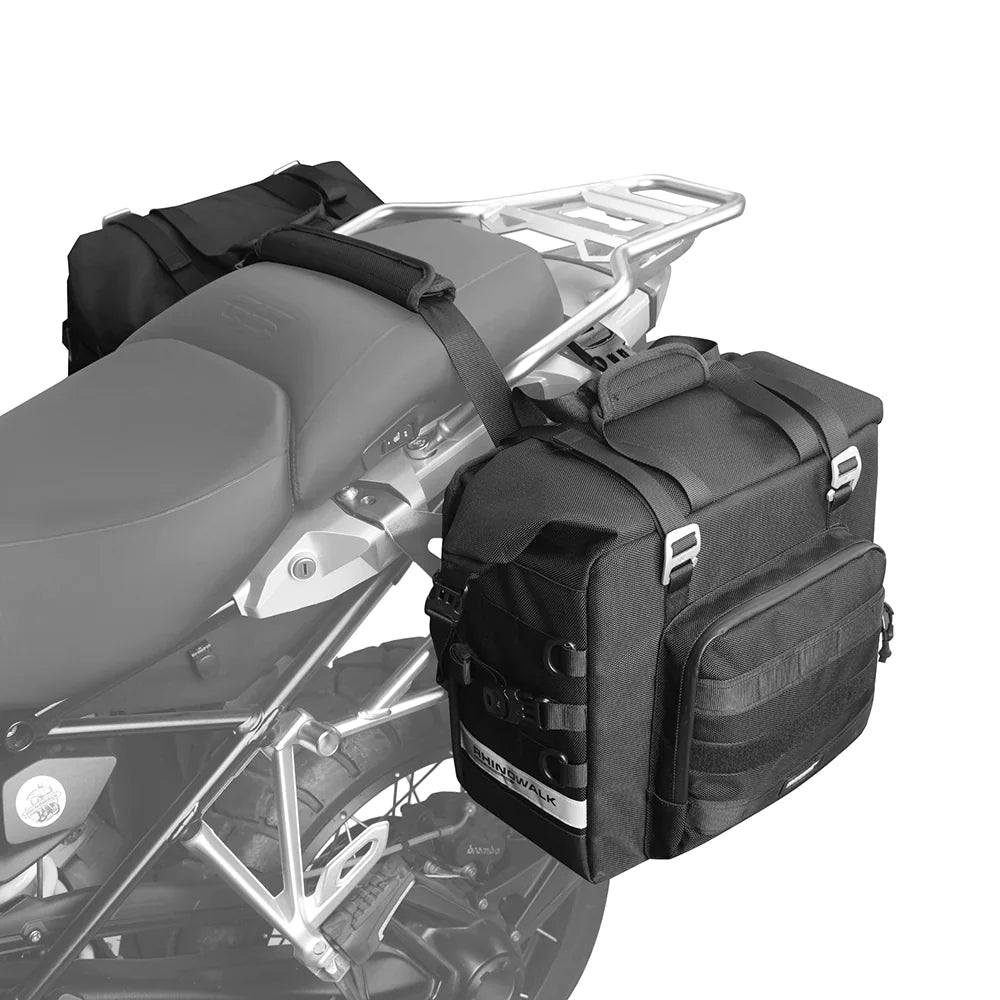 Rhinowalk 25L Motorcycle Side Bag, Motorbike Seat Saddle Tail Bag for ADV Motorcycle Rear Rack Travel Luggages (Single Unit) (MTR2050)
