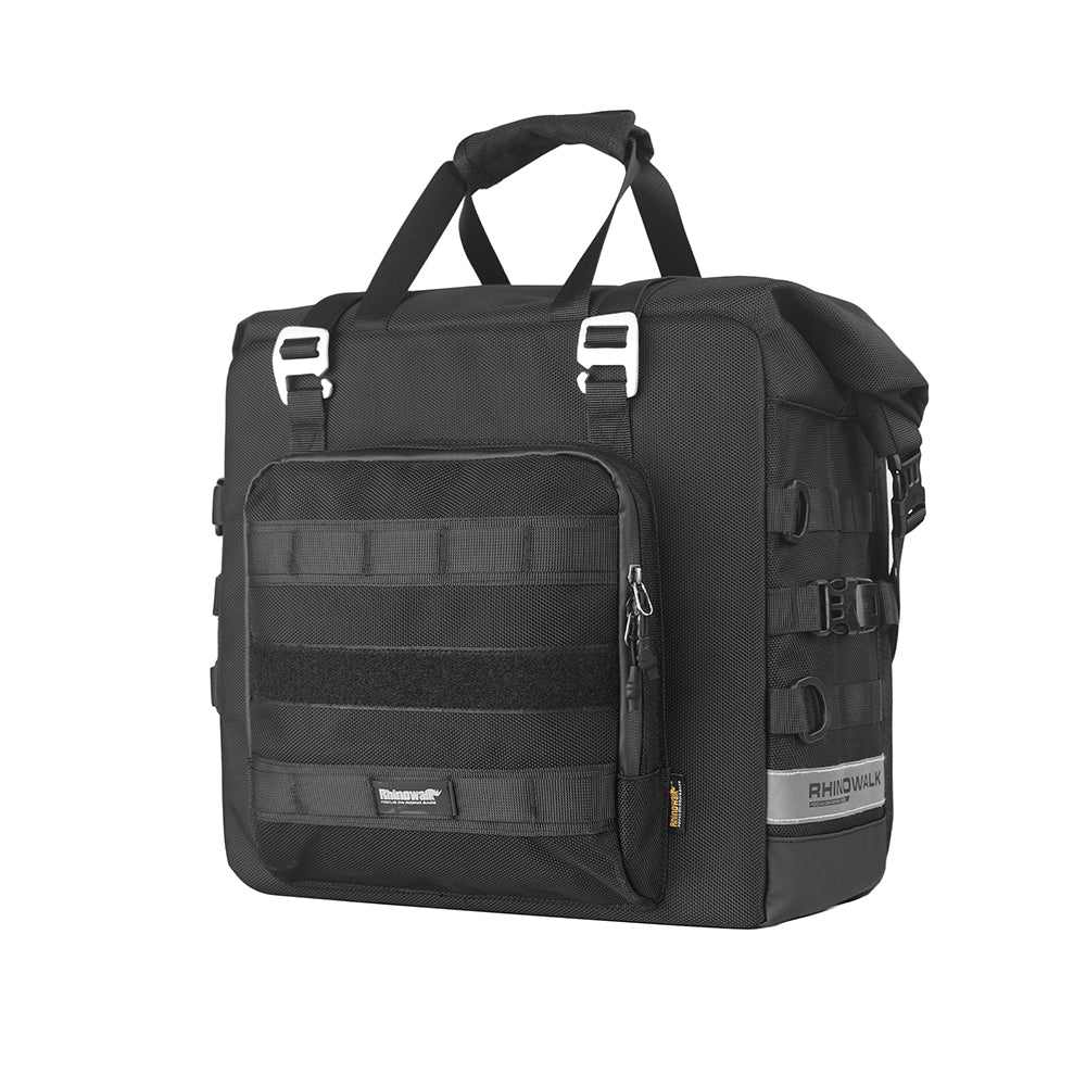 Rhinowalk 25L Motorcycle Side Bag, Motorbike Seat Saddle Tail Bag for ADV Motorcycle Rear Rack Travel Luggages (Single Unit) (MTR2050)