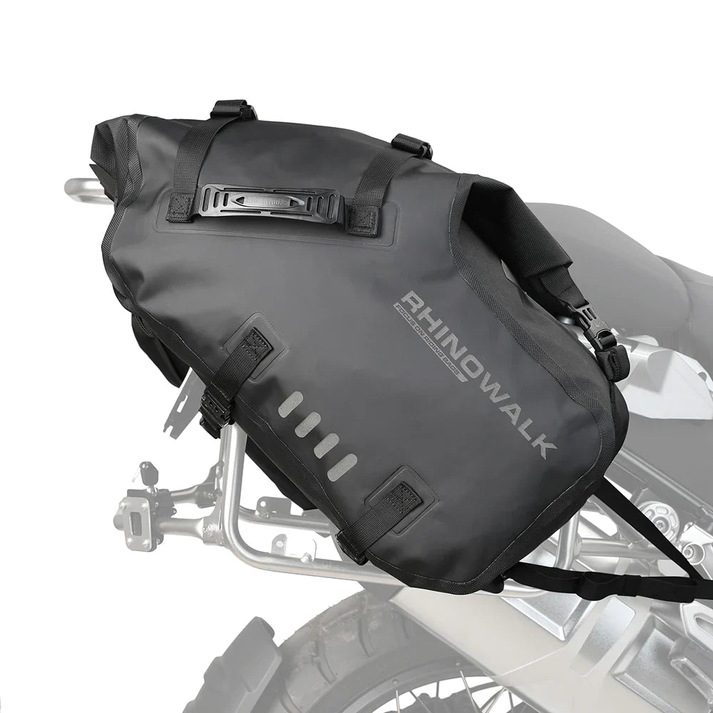 Rhinowalk 18L Rack less Pannier Saddle Soft Bags for Motorcycle Bike Outdoor Adventure Waterproof Side Motorbike Drypack (Pair-Set) (MT1418)