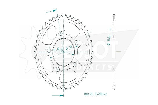 Sprockets Rear (29054 - 43T) - Esjot