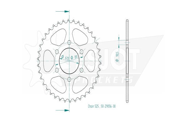 Sprockets Rear (29038 - 47T) - Esjot