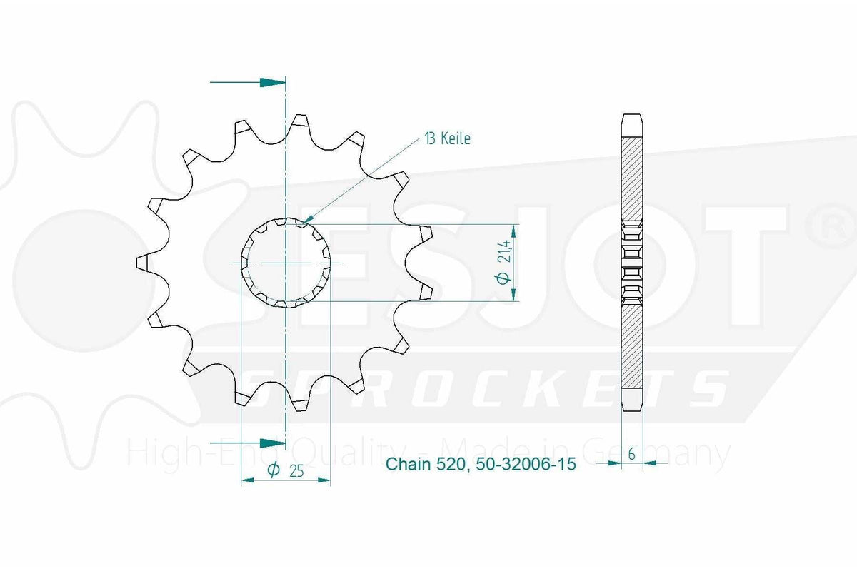 Sprockets Front (32006-15T) - Esjot