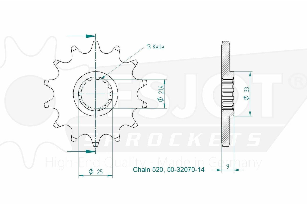 Sprockets Front (32070-15T) - Esjot (Sports)