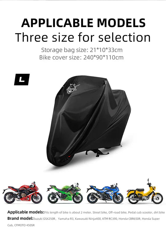 Rhinowalk Waterproof Durable Motorcycle Rain Cover UV Protection Portable Dustproof Cover for Motorbike (F1003)