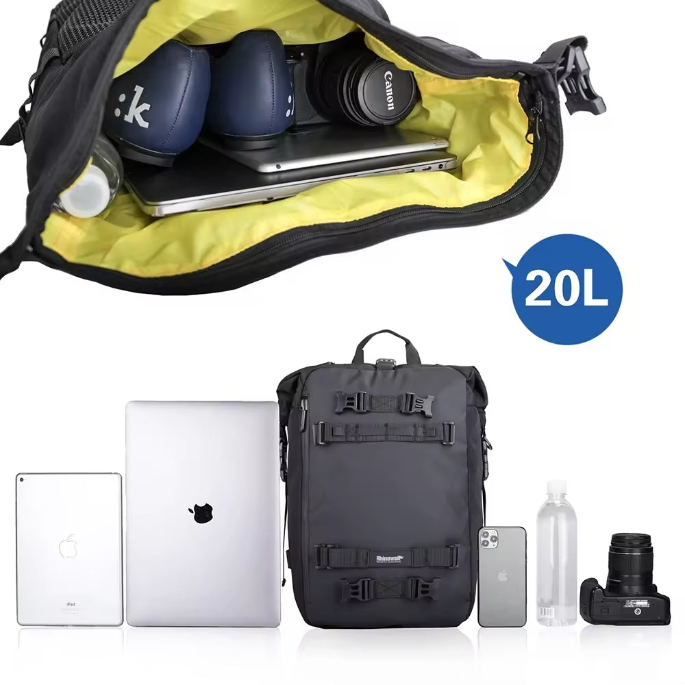 Rhinowalk 20L Motorcycle Saddle Bag Motopack Tail Bag for Outdoor Touring (MT21620)