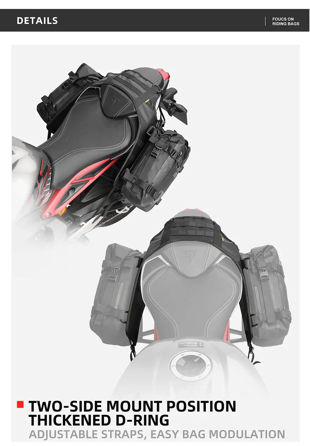 Rhinowalk Motorcycle Saddle Bag Mounting Base Motorbike Tail Seat Bag OS Base for ADV, Dirt Bikes Motorcycle Accessories (MT002A)