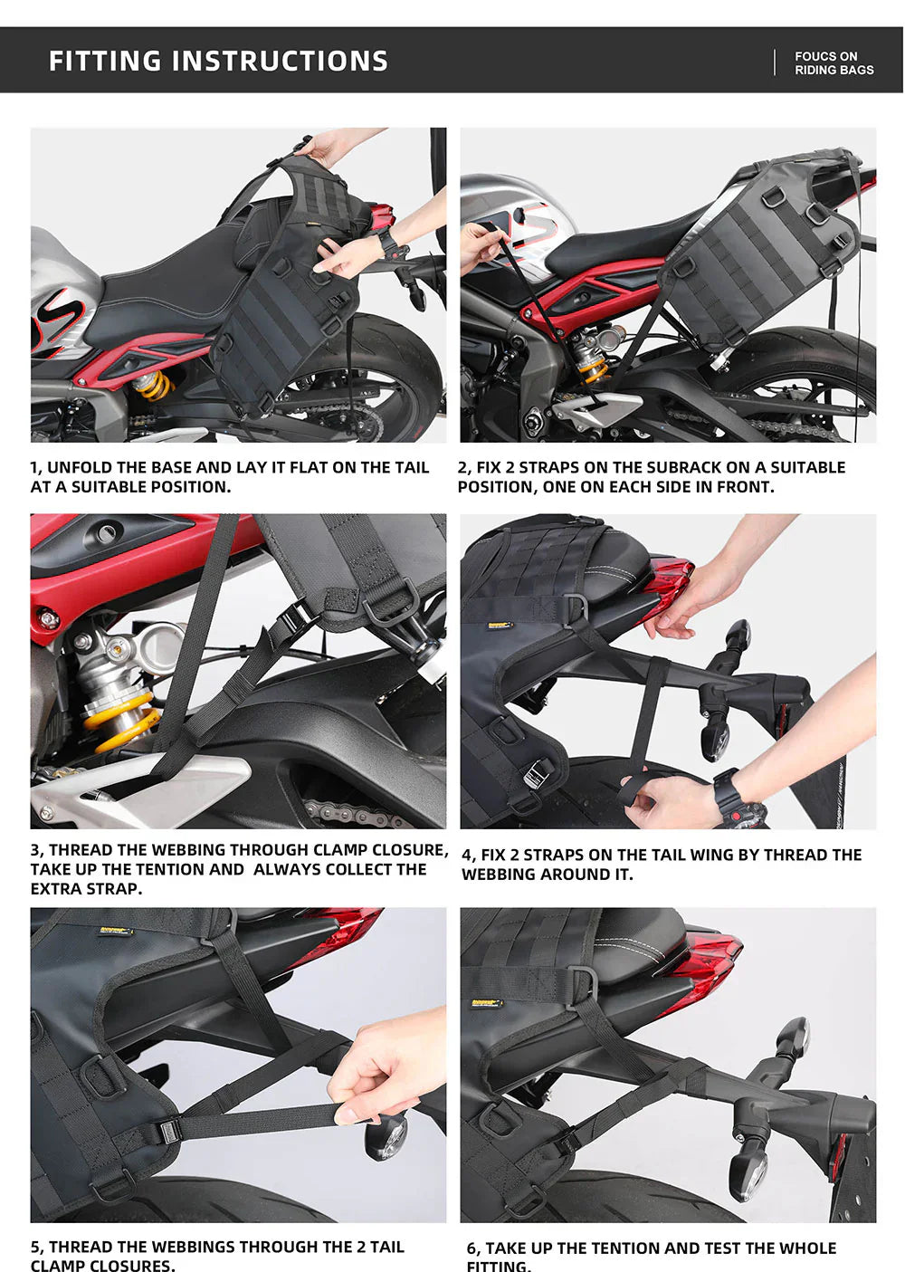 Rhinowalk Motorcycle Saddle Bag Mounting Base Motorbike Tail Seat Bag OS Base for ADV, Dirt Bikes Motorcycle Accessories (MT002A)