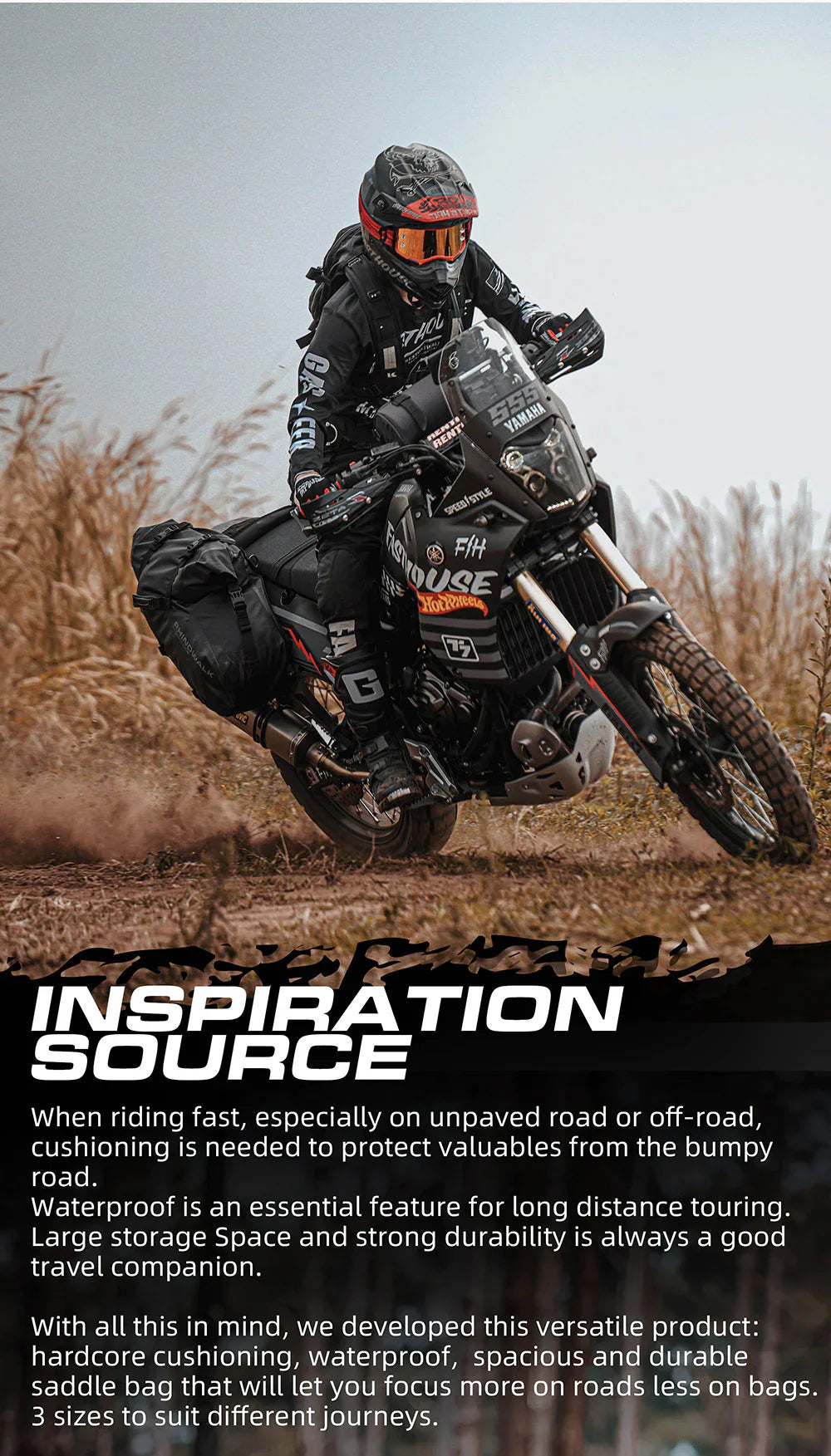 Rhinowalk 28 Liter Waterproof Pannier Bag for Motorcycle Adventure High Quality Motorbike Saddle Drypack-Pair (MT1428)