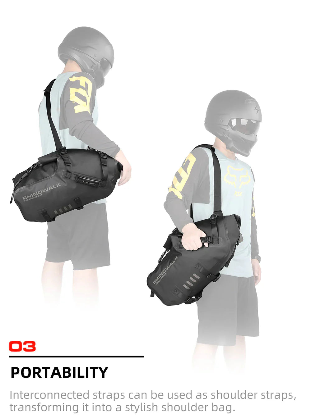 Rhinowalk 28 Liter Waterproof Pannier Bag for Motorcycle Adventure High Quality Motorbike Saddle Drypack-Pair (MT1428)