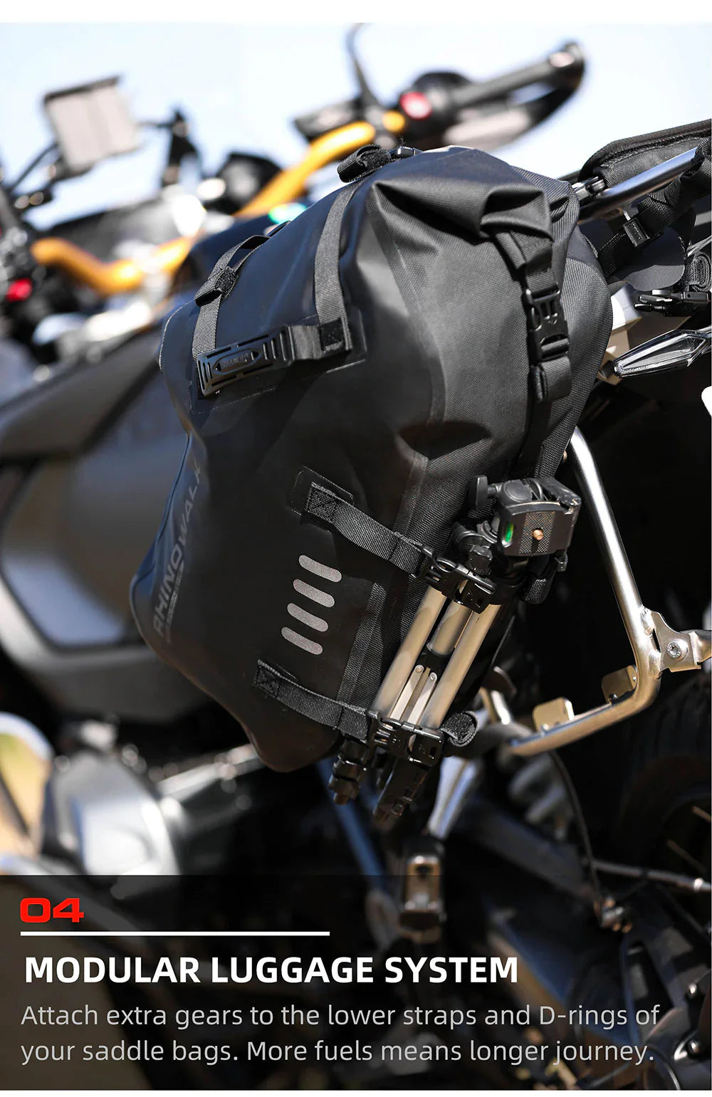Rhinowalk 28 Liter Waterproof Pannier Bag for Motorcycle Adventure High Quality Motorbike Saddle Drypack-Pair (MT1428)