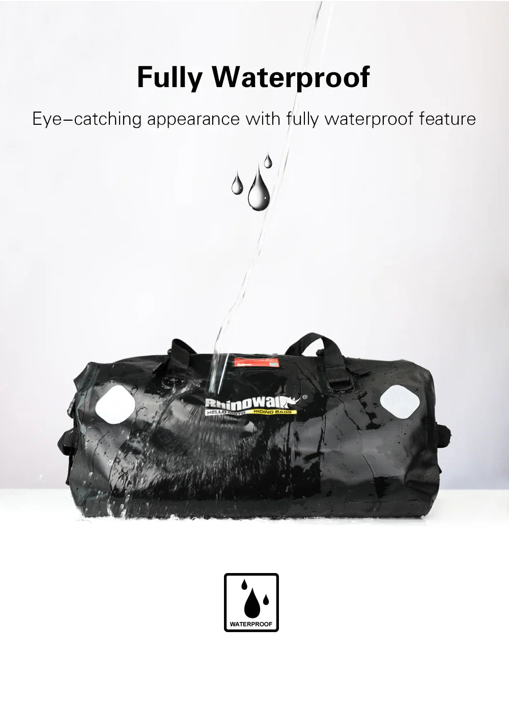 Rhinowalk 65L Motorcycle Waterproof Bag Large Capacity Motorcycle Dry Duffel Bag (MT20650)