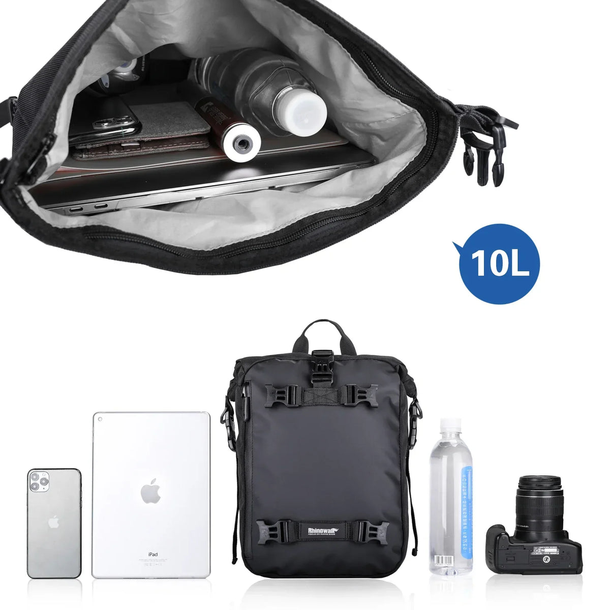 Rhinowalk 20L Motorcycle Saddle Bag Motopack Tail Bag for Outdoor Touring (MT21620)