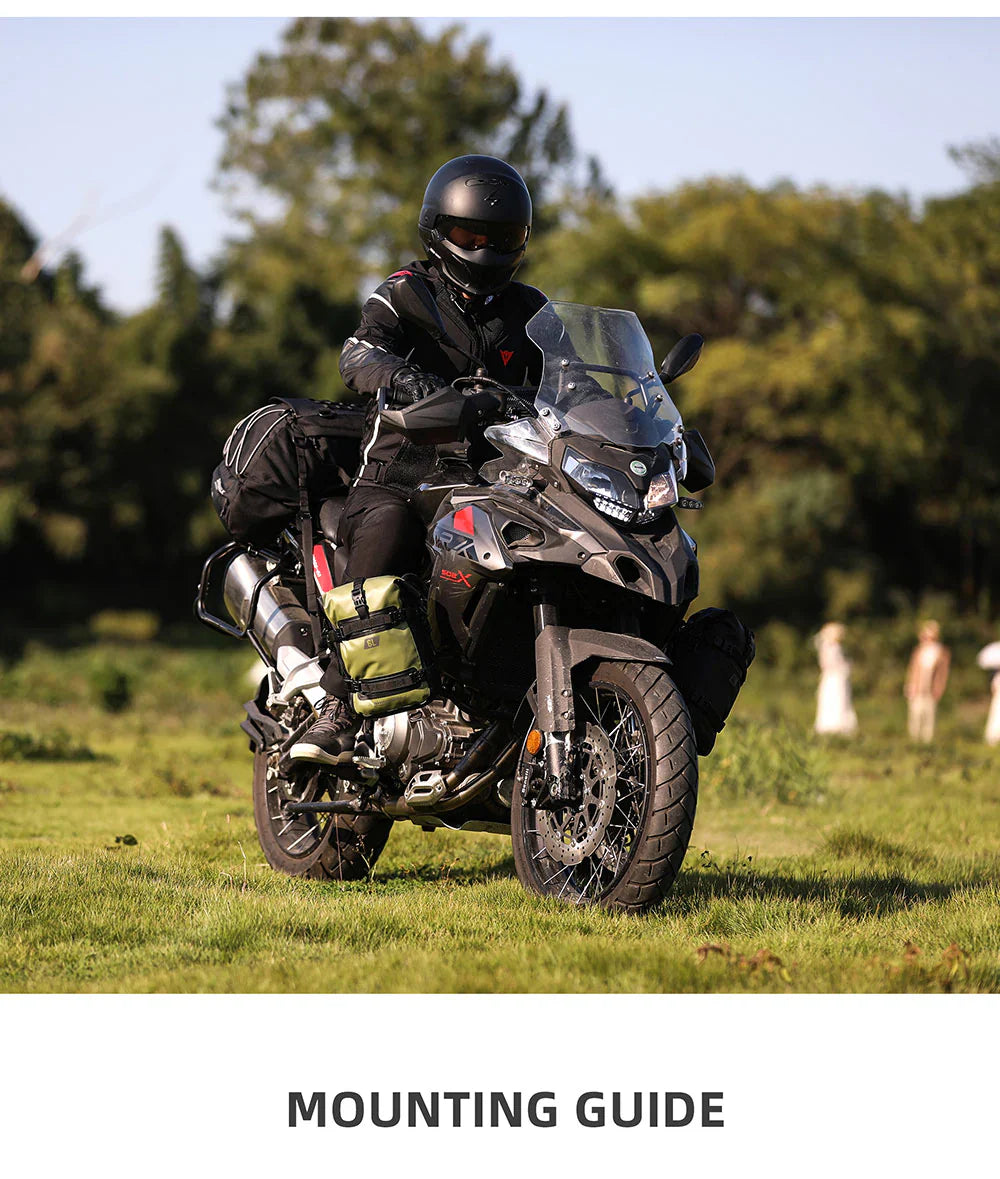 Rhinowalk Crash Bar Dry Bags Waterproof Motorcycle Bag for Crash Bar Motorbike Bumper Bag for Tail Side Seat Motorcycle Pack (Black) (MT2206)