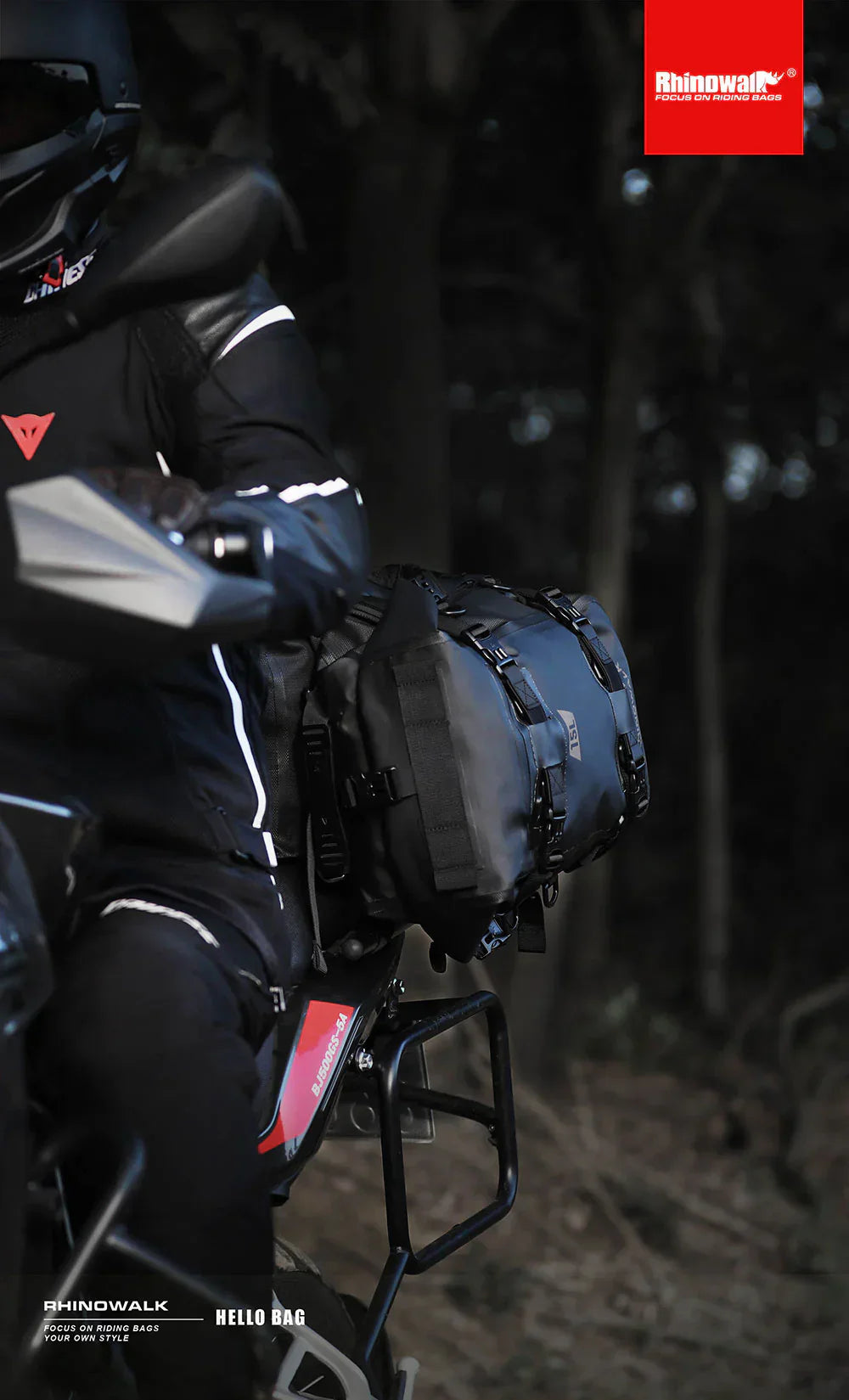Rhinowalk 30L Motorcycle Backpack Rhinowalk Waterproof Motorbike Seat Tail Bag Side Saddle Duffle Dry Bag for Motorcycle (MT2230)
