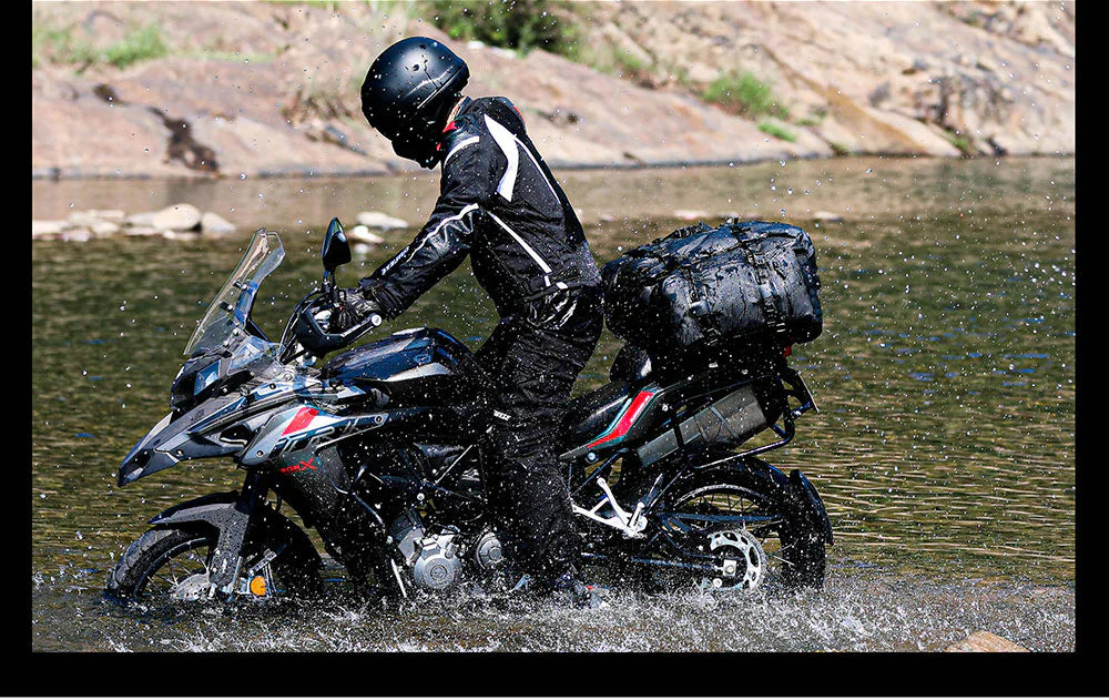 Rhinowalk Motorcycle Backpack 8L Waterproof Motorbike Seat Tail Bag for Adventure Welded Seamless Side Saddle Motopack (MT2208)