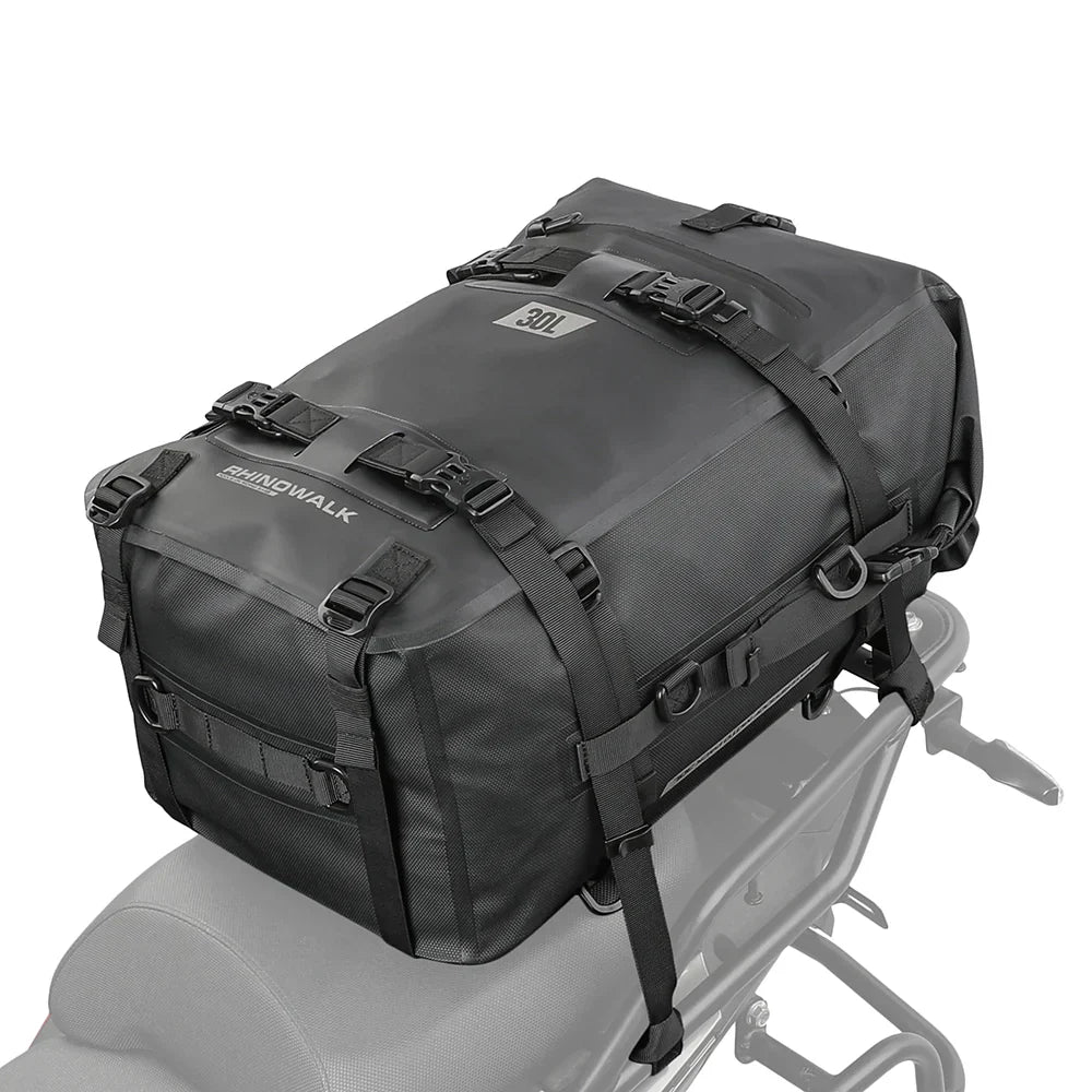 Rhinowalk 30L Motorcycle Backpack Rhinowalk Waterproof Motorbike Seat Tail Bag Side Saddle Duffle Dry Bag for Motorcycle (MT2230)