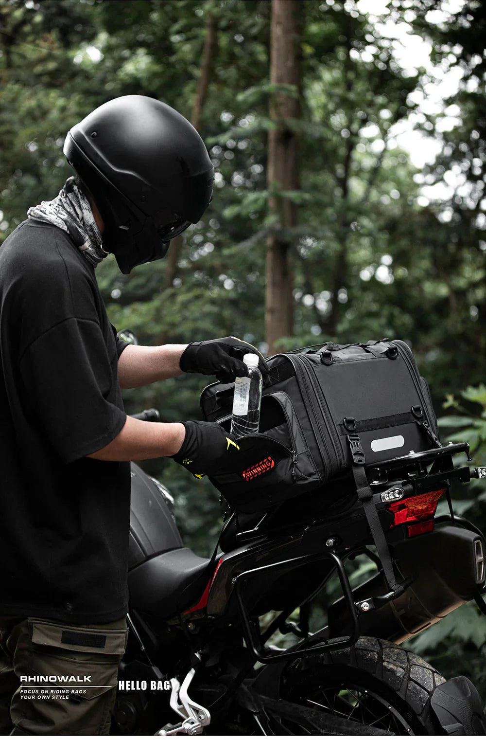 Rhinowalk Motorcycle Tail Bag Motorbike Rear Seat Bag 40-60 liter Large Capacity Motopack Bag (MT4060)