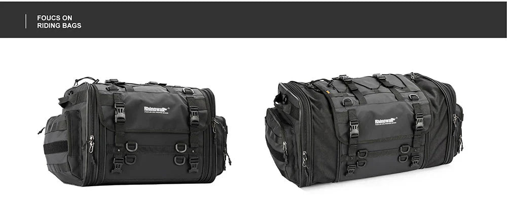 Rhinowalk Motorcycle Tail Bag Motorbike Rear Seat Bag 40-60 liter Large Capacity Motopack Bag (MT4060)
