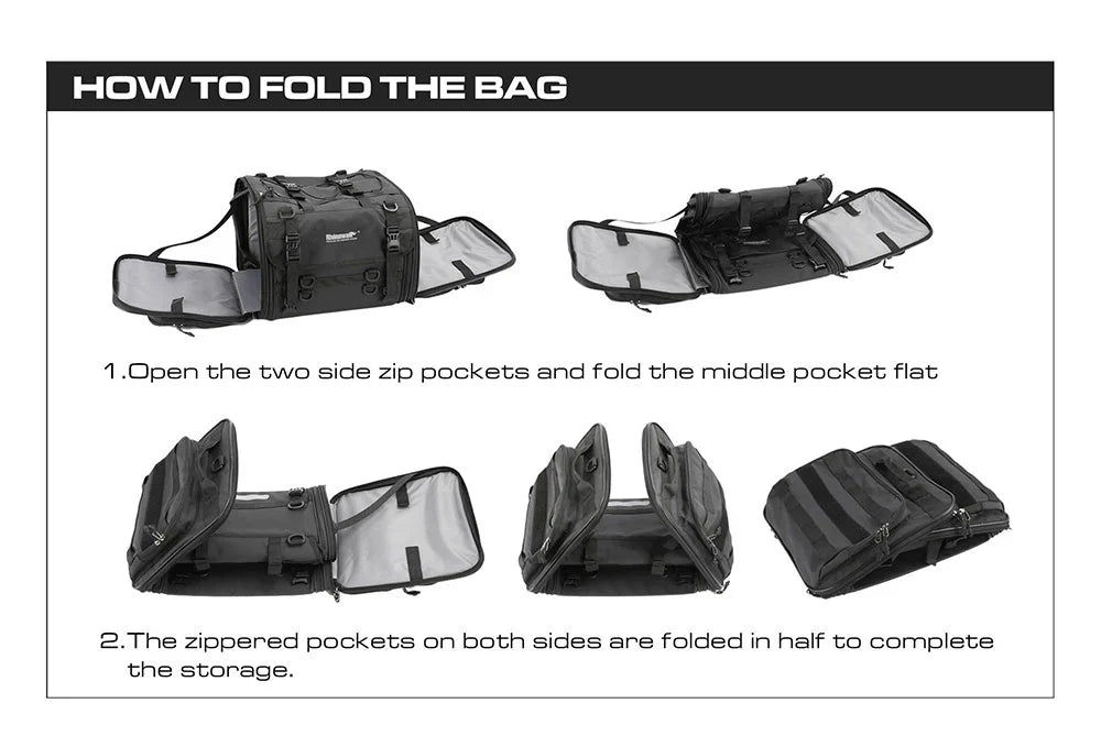Rhinowalk Motorcycle Tail Bag Motorbike Rear Seat Bag 40-60 liter Large Capacity Motopack Bag (MT4060)