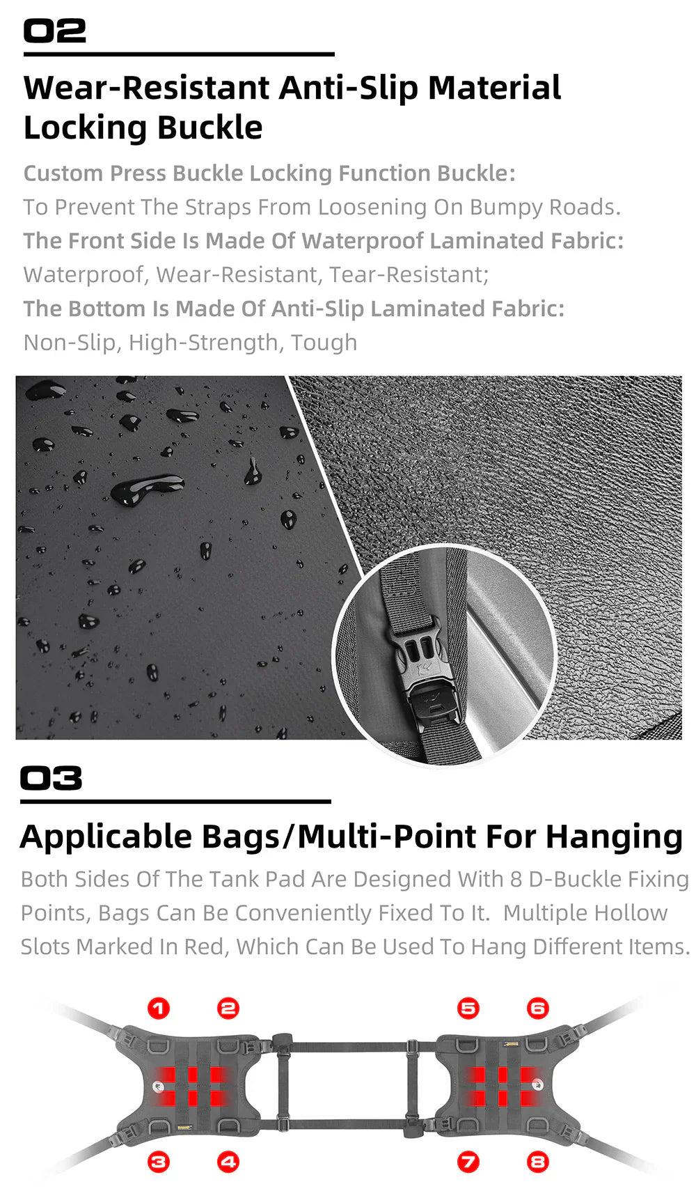 Tank Base Mounting for tank bag (MTR001B)
