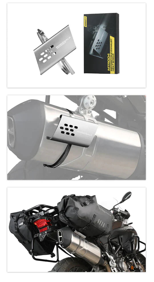 Rhinowalk Motorcycle Exhaust Heat Protection Universal Motorcycle Exhaust Muffler Pipe Heat Shield Cover (MTR004)