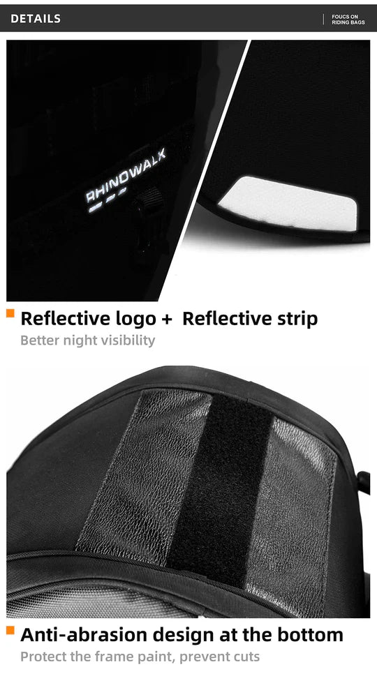 Rhinowalk Tunnel bag for scooter, 15 ltr Underbone Motorcycle Bike Seat Pack with Molly System (MTR5001)
