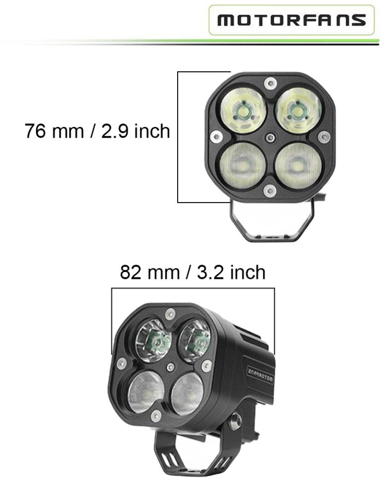 Motorfans L4G 40W Fully Dimmable 6500K 4200LM Combo/Spot Beam LED Auxiliary Lamp - HK230609