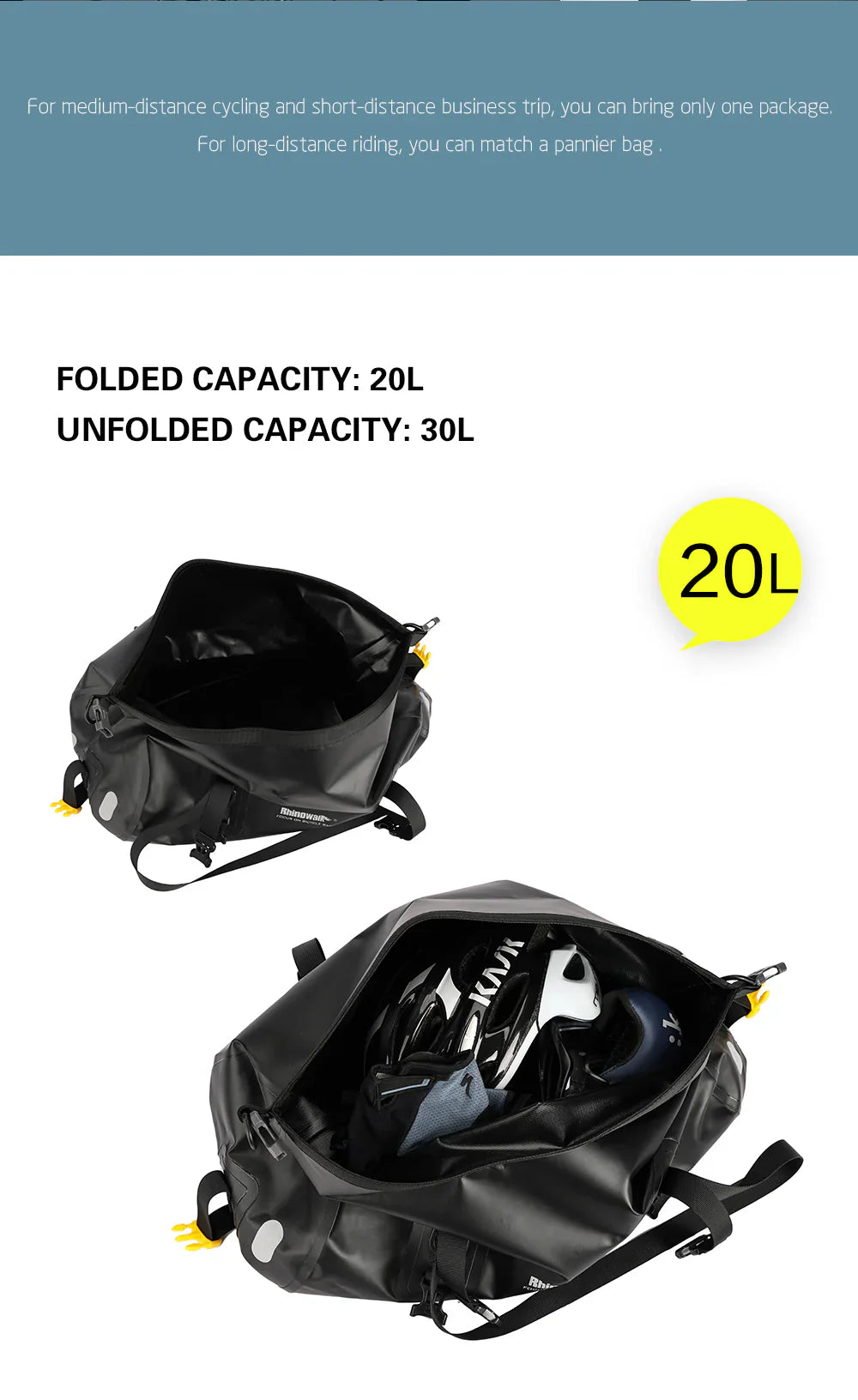 Rhinowalk 20L  Motorcycle Waterproof MultiFunctional Bag (RK19660)